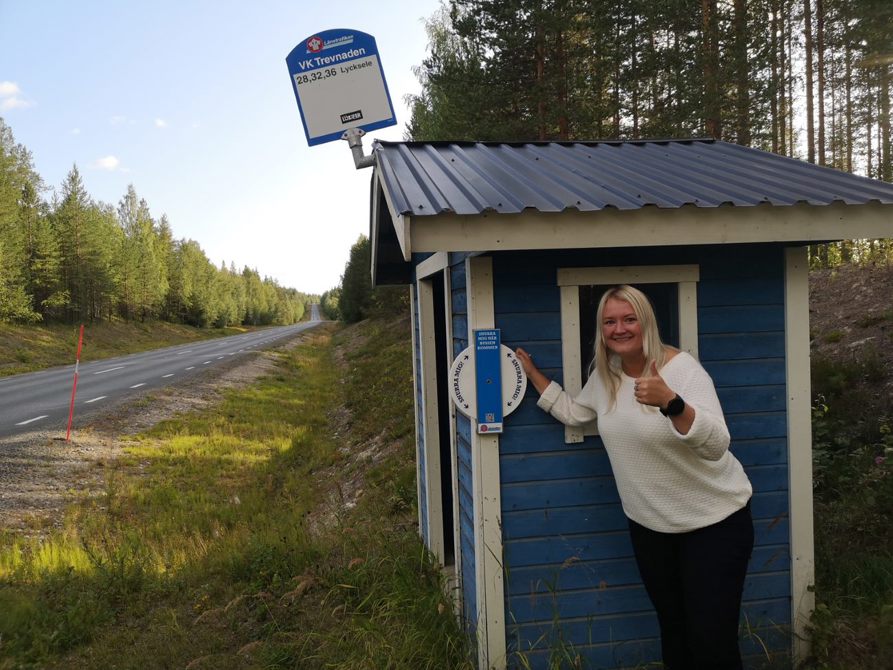 Reflexsnurran på en busshållplats